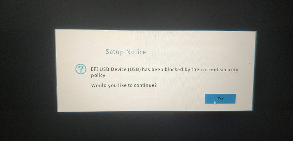 解决U盘PE启动时报解决：EFI usb device has been blocked by the current security polic-GT简纯